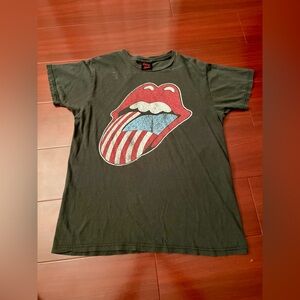The Rolling Stones Heather Grey Tee with Red and Blue Design